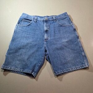 Wrangler Carpenter Denim Shorts Mens 38 Blue Medium Wash 64WC2ZD Hammer Loop
